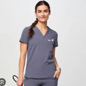 Figs Catarina Scrub Top, Size M, Color Big Sky